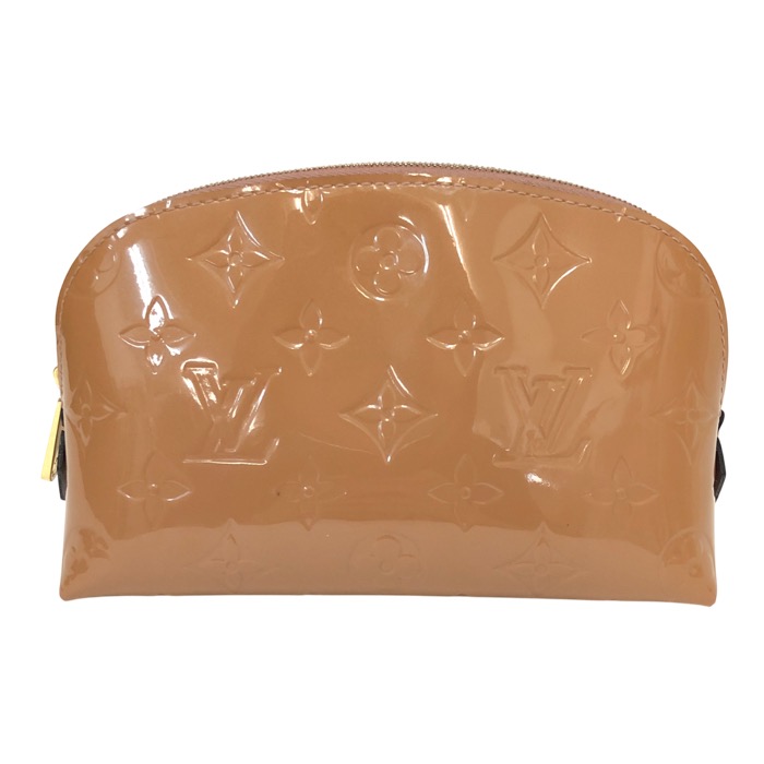 LOUIS VUITTON ルイ・ヴィトン ポシェット・コスメティック 化粧ポーチ モノグラムヴェルニ ピンクベージュ系【中古】レディース