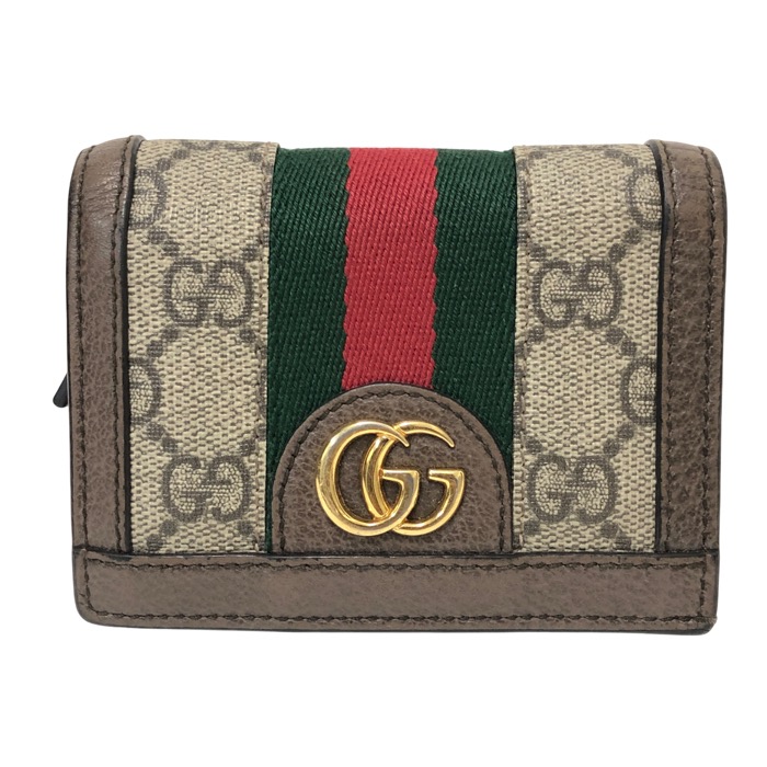 グッチ GUCCI オフィディア 523173 2つ折り財布 ユニセックス 送料無料 【中古】 GUCCI（グッチ） 523173 オフィディア 2つ折り財布 ベージュ ブラウン