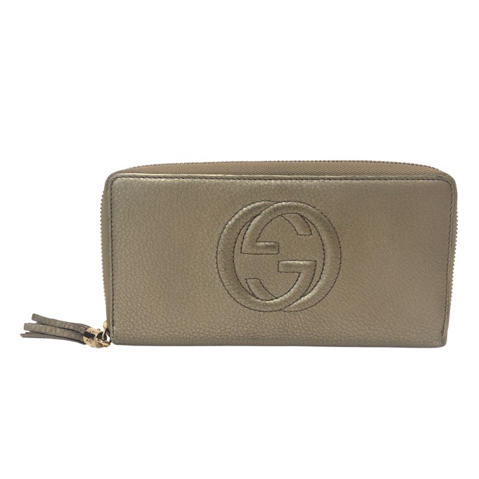 GUCCI グッチ ソーホー インターロッキング ラウンドジッパー長紙入れ 308004 なめし革【中古】レディース