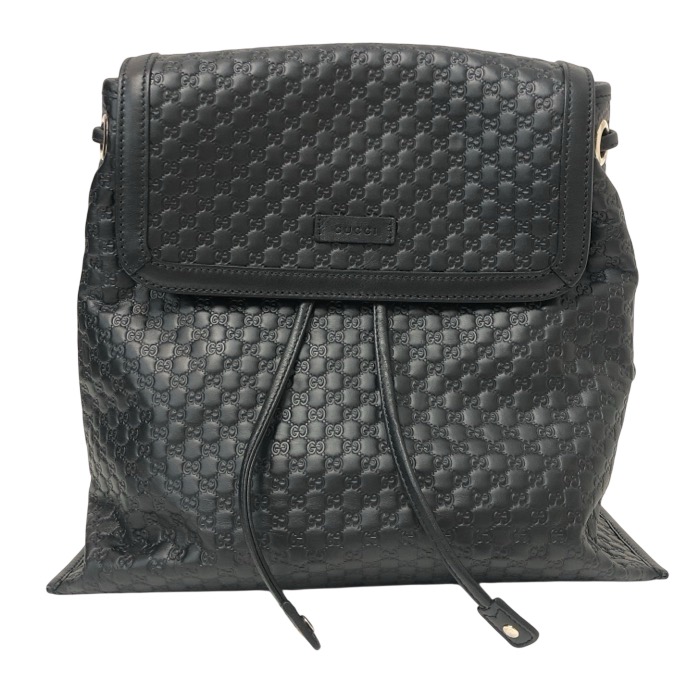 GUCCI グッチ 背嚢・デイパック GG柄 607993 マイクログッチシマレザー 黒いこと【中古】ユニ一発やる