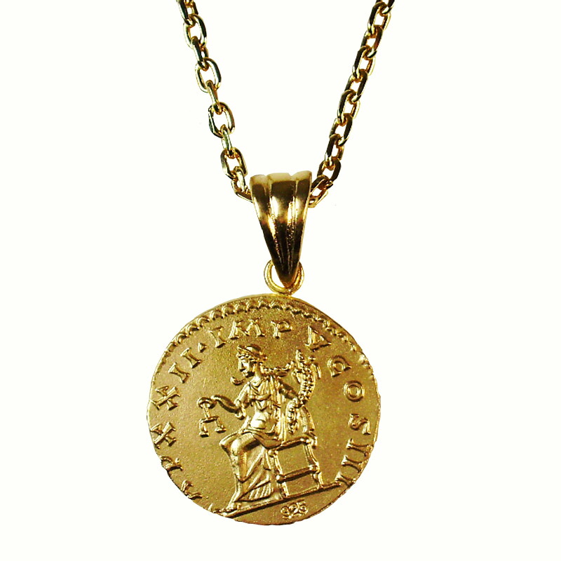 新版 Luz Azul シルバー925 コインネックレス 18金コーティング ローマ マルクス アウレリウス アントニヌス レプリカコイン 手数料安い Www Estelarcr Com