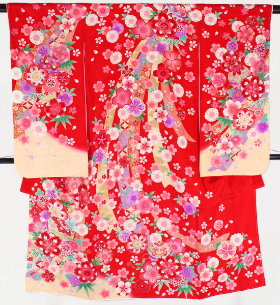 【楽天市場】[送料込み]七五三女の子7歳着物20点セット正絹asag07：きものネットショップ京の舞姿