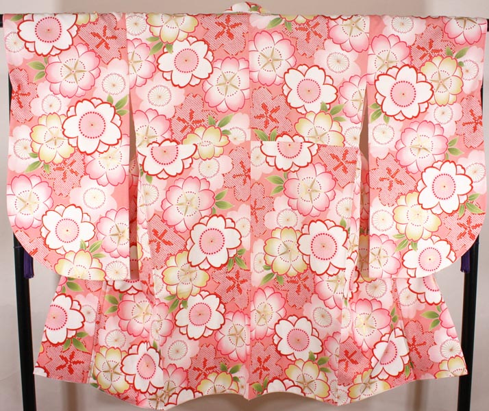 [送料込み]レディース小振袖 袴用 二尺袖 着物 単品 nkt02ピンク