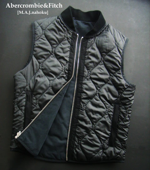 5260-1新品★アバクロンビー＆フィッチ Abercrombie\u0026Fitch★リヴァーシブル中綿より良い上衣3202★黒★MENS★ メンズファッション-コート・ジャケット