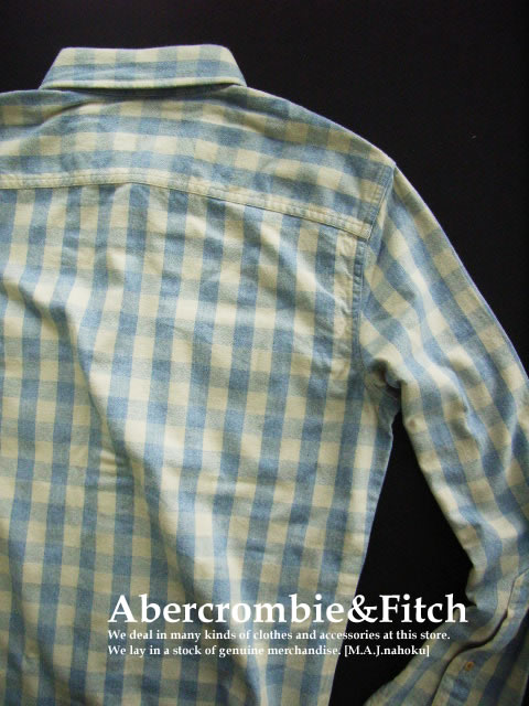 楽天市場 4862新品 アバクロンビー フィッチ Abercrombie Fitch ヴィンテージ胸ロゴチェックシャツ2801 水色 白 ｓ Mens M A J Nahoku