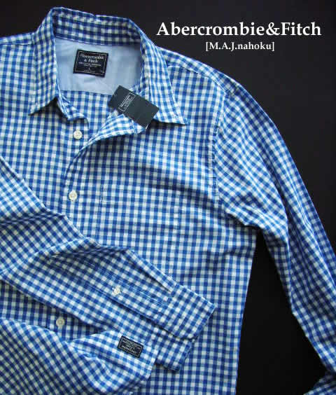 特売 楽天市場 5135新品 アバクロンビー フィッチ Abercrombie Fitch ギンガムチェックシャツ3123 白青 ｌ Mens M A J Nahoku 公式の Spectreaircraft Com