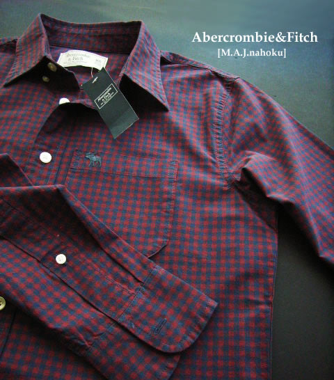 楽天市場 5139新品 アバクロンビー フィッチ Abercrombie Fitch ギンガムチェックシャツ3126 紺 エンジ ｘｓ Mens M A J Nahoku