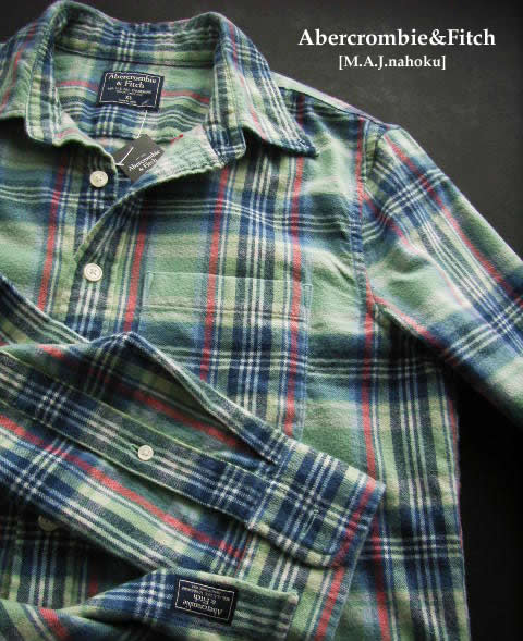 楽天市場 5214新品 アバクロンビー フィッチ Abercrombie Fitch フランネルチェックシャツ3156 青緑系 ｘｓ Mens メンズ M A J Nahoku