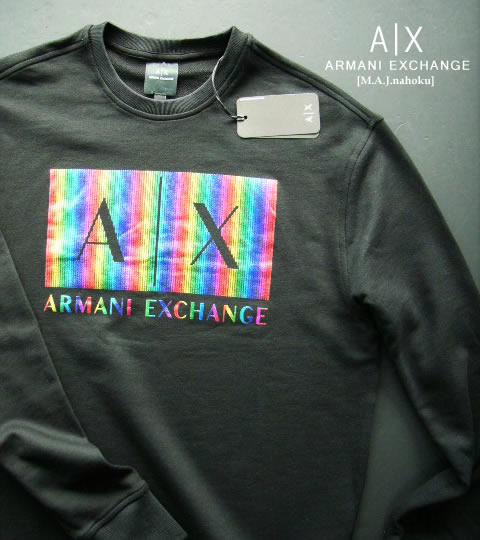 9879新品★アルマーニエクスチェンジ ARMANI EXCHANGE ★ロゴトレーナー3401★黒★S★MENS★