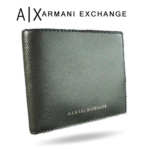 7376新品★アルマーニエクスチェンジ ARMANI EXCHANGEＡ｜Ｘ 牛革二つ折り財布2701★グレー★MENS