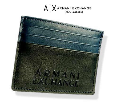 9426新品★アルマーニエクスチェンジ ARMANI EXCHANGEＡ｜Ｘ 本革歌留多入れもの3206★紺青★MENS