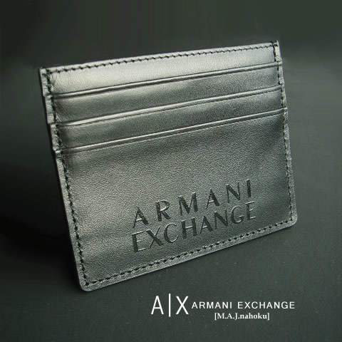 9429新品★アルマーニエクスチェンジ ARMANI EXCHANGEＡ｜Ｘ 本革歌留多入れもの3207★黒★MENS