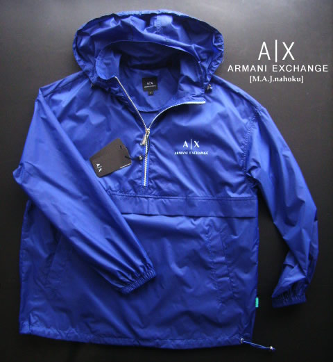 9169新品★アルマーニエクスチェンジ ARMANI EXCHANGE ★胸ロゴ被りジップジャケット3201★青紺★Ｓ★MENS★
