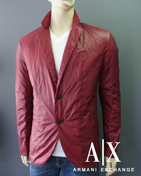 5580-4新品★アルマーニエクスチェンジ ARMANI EXCHANGE★絵図面上衣★エンジ★MENS★