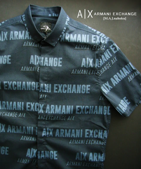 9465新品★アルマーニエクスチェンジ ARMANI EXCHANGE★A|X ロゴロゴ半袖シャツ3230★紺系★ＸＳ★MENS★｜M.A.J.nahoku