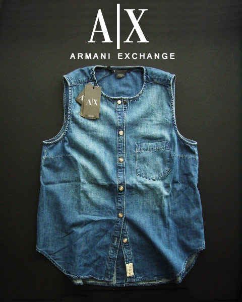 6460新品★アルマーニエクスチェンジ ARMANI EXCHANGE★A|XノースリーブデニムチュニックB111★ＸＳ★WOMENS★｜M.A.J.nahoku