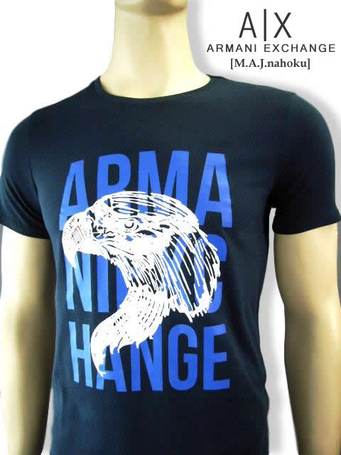 7997-8新品★アルマーニエクスチェンジ ARMANI EXCHANGE ★デザイン鷹ロゴTシャツ2916★紺系★MENS★