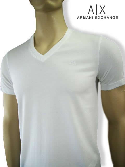 【楽天市場】8148-55新品★アルマーニエクスチェンジ ARMANI EXCHANGE★胸ロゴVネックTシャツ2865★白★MENS★メンズ ...