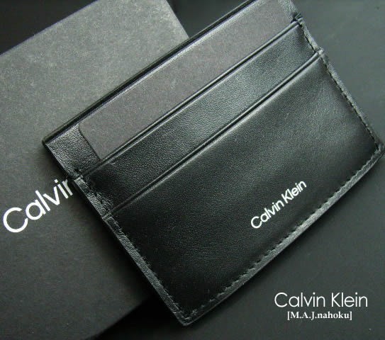492新品★カルバン・クライン Calvin Klein★本革歌留多容れもの3403★箱付★黒★MENS★メンズ