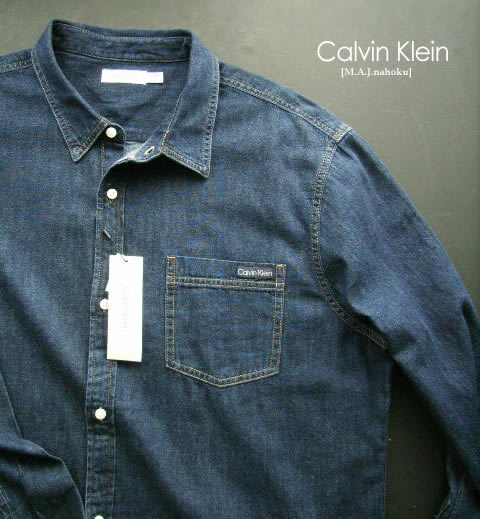 561新品★カルバン クライン　Calvin Klein★胸ロゴデニムシャツ3413★ＸＸＬ★MENS★大きいサイズ｜M.A.J.nahoku