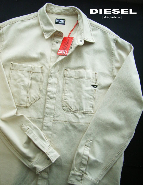 8854新品★ディーゼル　DIESEL ★厚地シャツジャケットK314★生成★ＸＸＬ★MENS★大きいサイズ