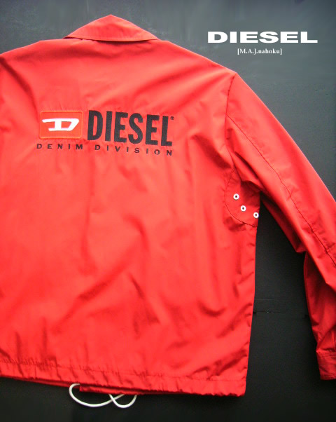 8862-3新品★ディーゼル DIESEL★後ロゴタイプ刺しゅうコーチジャケットK319★赤★MENS★