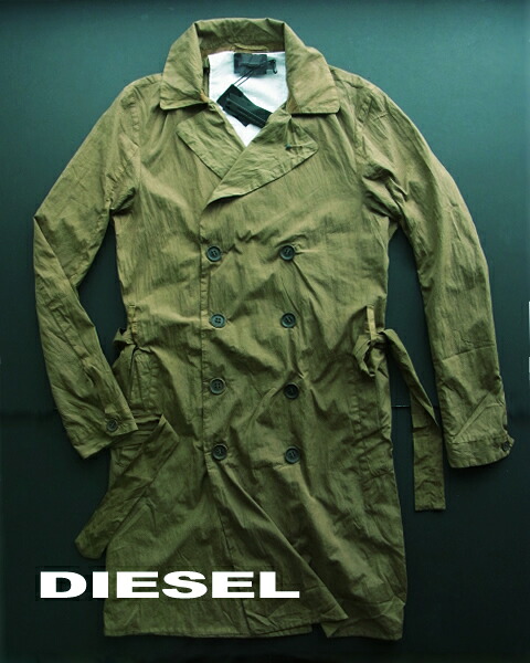2895-9新品★ディーゼル　DIESEL ★Black Gold ナイロンコート★カーキ★MENS★ ※期間限定セール品！