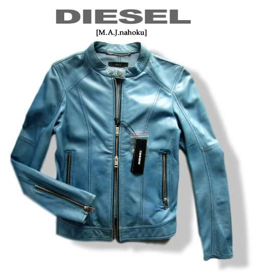 楽天市場 6913 4新品 ディーゼル Diesel革ジャン ヴィンテージ羊革ジャケット2803 青系 Womens M A J Nahoku