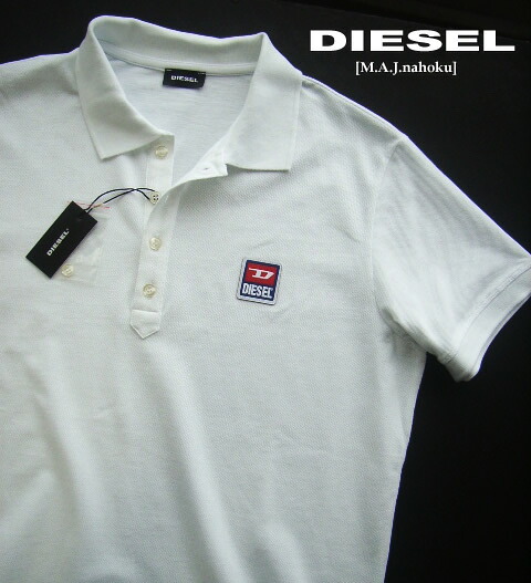 8217新品★ディーゼル DIESEL★胸ロゴタイプスポーツシャツk137★白★MENS★