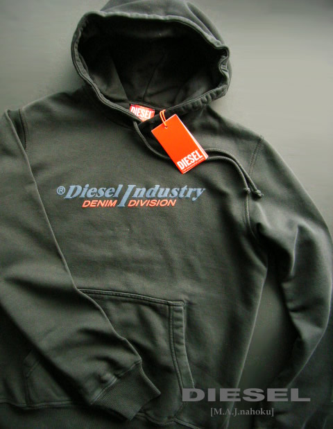 8708新品★ディーゼル　DIESEL ★ロゴパーカートレナーK268★黒★Ｓ★MENS★