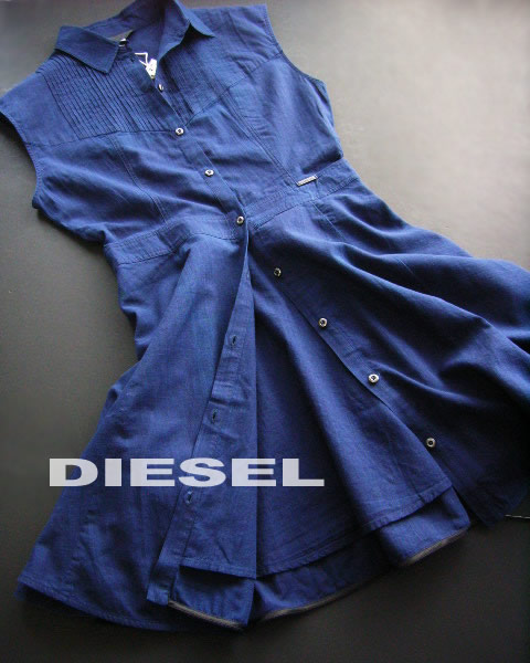 6647-57新品★ディーゼル DIESEL★ノースリーブワンピース2601★紺★WOMENS★|M.A.J.nahoku