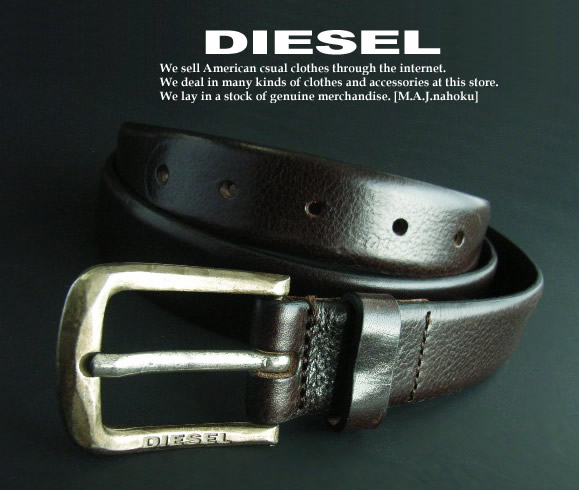 DIESEL 牛革ベルト 70-28 B-GUARANTEE-A MENレザーベルト｜ブラウン｜ディーゼル（DIESEL