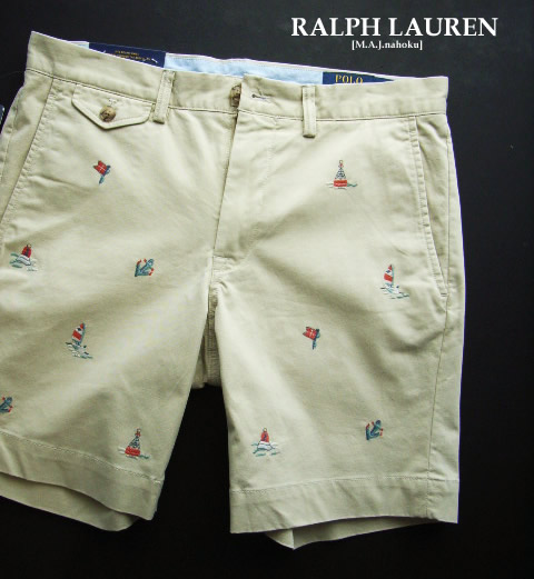 2247新品★ラルフローレン RALPH LAUREN ★米国海兵隊員刺しゅうチノさる股引きJ467★ベージュ★３０★MENS★