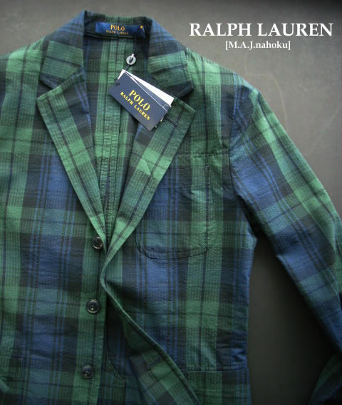2044新品★ラルフローレン RALPH LAUREN★上衣読み合わせるJ356★緑紺★ＸＳ★MENS★ コート・ジャケット-メンズファッション