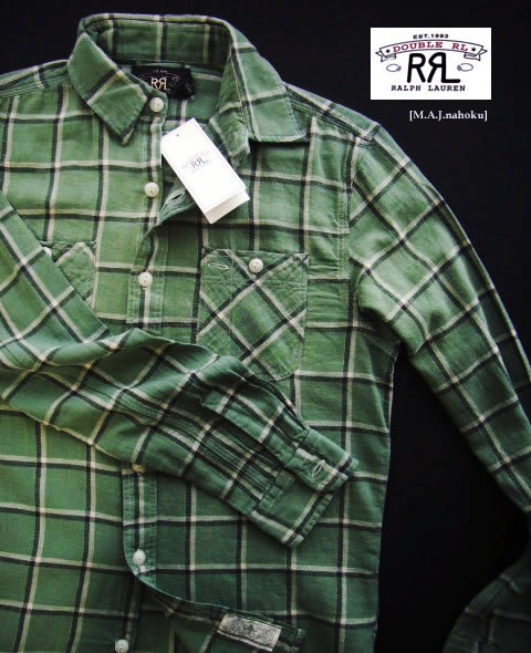 1798新品★ラルフローレン RALPH LAUREN ★ＲＲＬダブルアールエル ヴィンテージ麻チェックシャツJ232★緑系★Ｓ★MENS★ 18,278円