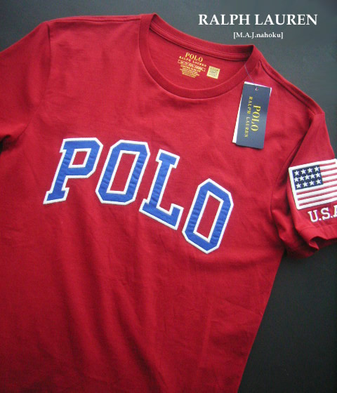 1836新品★ラルフローレン RALPH LAUREN ★ロゴ刺繍TシャツJ254★赤★ＸＳ★MENS★