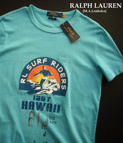 1840新品★ラルフローレン RALPH LAUREN ★ヴィンテージTシャツJ256★水色★MENS★