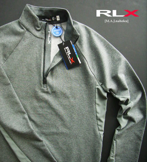 2178新品★ラルフローレン RALPH LAUREN ★ＲＬＸハイネックジップ長袖カットソーK325★グレー★ＸＳ★MENS★