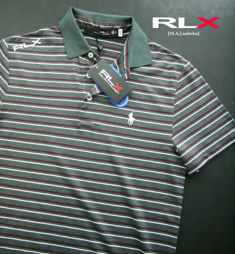 2283新品★ラルフローレン RALPH LAUREN★RLXボーダーポロシャツJ496★グレーエンジ★XS★MENS★|M.A.J.nahoku