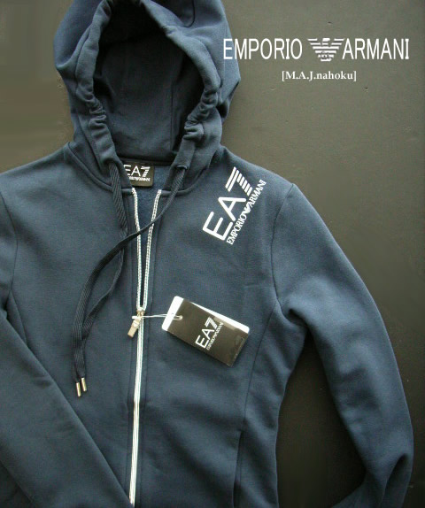 8942-3新品★エンポリオアルマーニ EMPORIO ARMANI★前開ロゴジップパーカージャケット3407★紺★WOMENS★