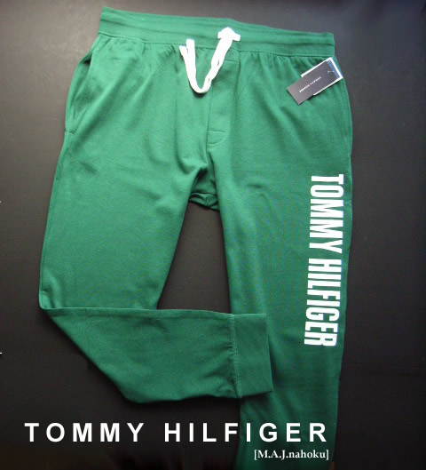 654-6新品★TOMMY HILFIGER トミーヒルフィガー ★デザインロゴトレパン3201★緑★MENS