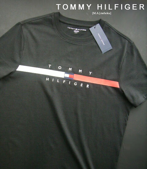684-5新品★TOMMY HILFIGER トミーヒルフィガー★デザイン刺繍ロゴTシャツ3414★黒★MENS