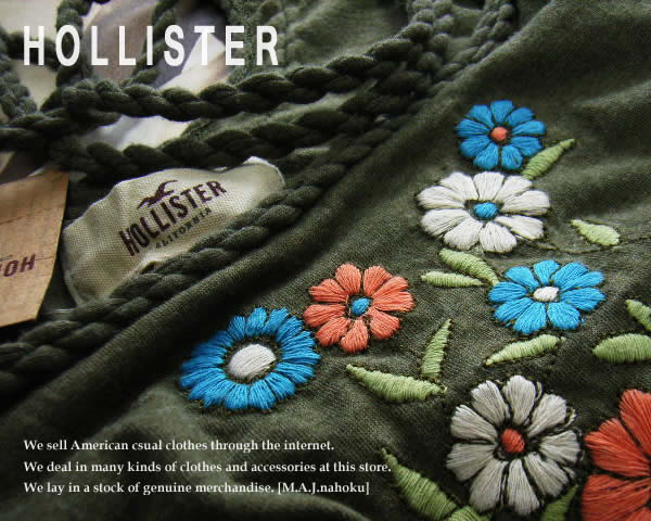 楽天市場 1560新品 ホリスター Hollister 花柄刺繍デザインキャミソール カーキ ｌ Womens M A J Nahoku