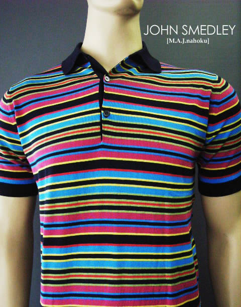 755新品★JOHN SMEDLEY ジョンスメドレー★ボーダーポロニット★ＭＩＸ★Ｍ★MENS★｜M.A.J.nahoku