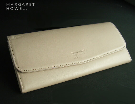 995訳有・新品★マーガレット・ハウエル MARGARET HOWELL★本革長財布332★オフベージュ★WOMENS|M.A.J.nahoku