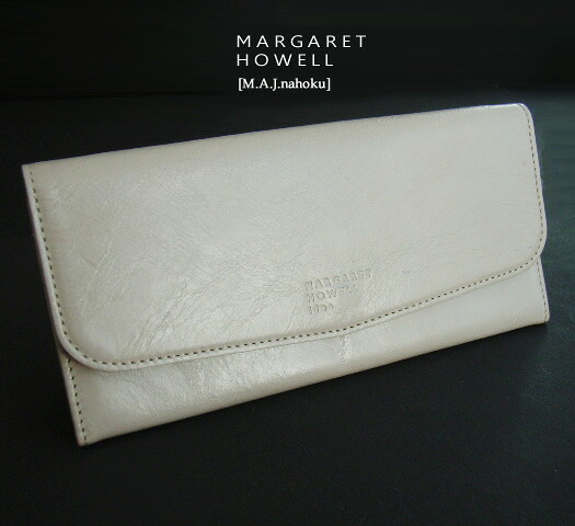 1028訳有･新品★マーガレット・ハウエル MARGARET HOWELL★本革長財布356★オフベージュ★WOMENS｜M.A.J.nahoku