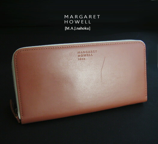 1030訳有・新品★マーガレット・ハウエル MARGARET HOWELL★ラウンドジップ長財布358★サーモンピンク★WOMENS|M.A.J.nahoku