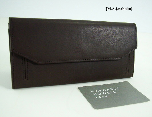 697新品★マーガレット・ハウエル MARGARET HOWELL ★半ラウンドジップ長財布210★ブラウン★