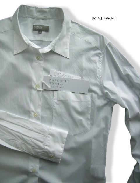 656新品★マーガレットハウエル MARGARET HOWELL ★デザインシャツE105★白★III★WOMENS★
