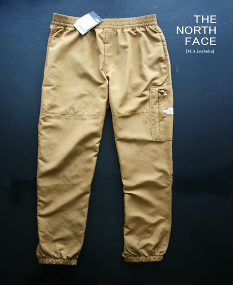 9015新品★ザ 北の方 人間の顔 THE NORTH FACE★デザインロゴナイロンパンツ3409★FLASH DRY★うす暗いベージュ★Ｌ★MENS★
